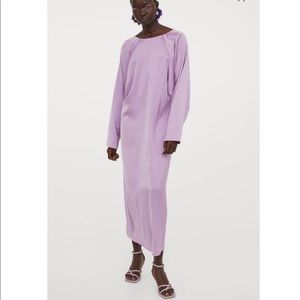 H&M a-line satin lilac dress